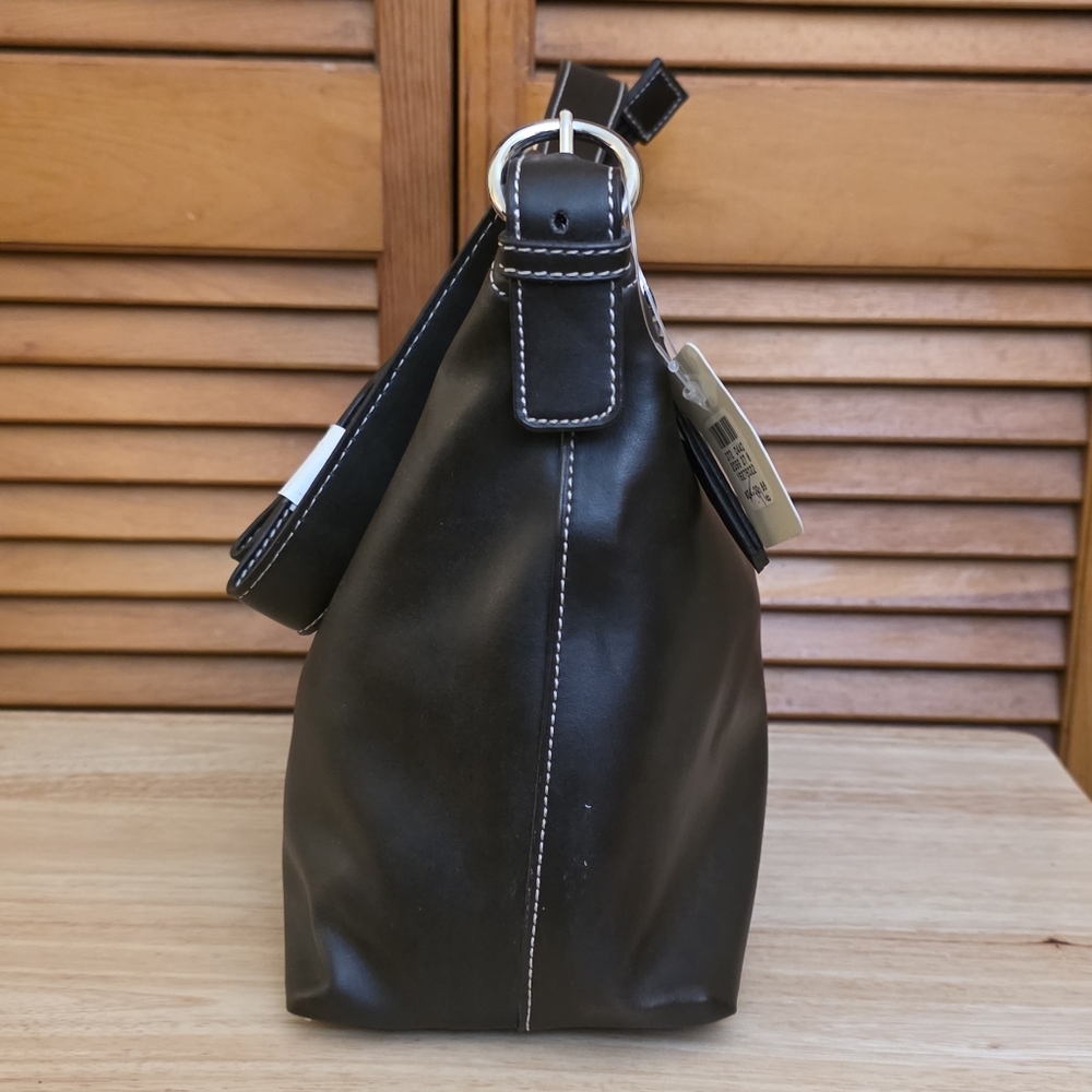 NWT Avenue Vintage Women's Brown Hobo Bag With Contrast Stitching - Picture 2 of 15